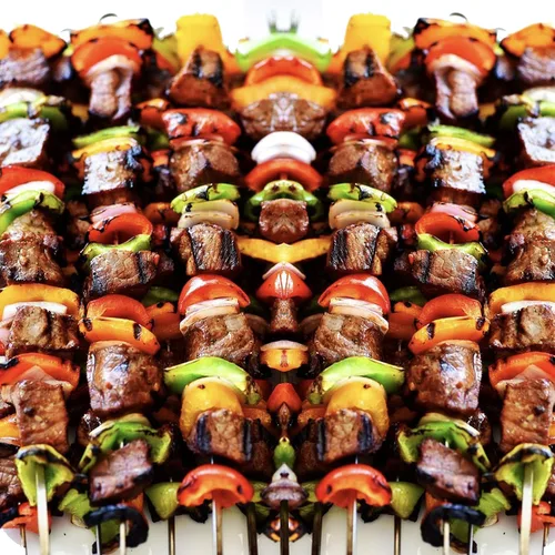 Miniatura 9 de Paquete de 12 pinchos Kabob 22 pulgadas, pinchos de barbacoa de acero inoxidable, resistentes, grandes, reutilizables con asa de madera