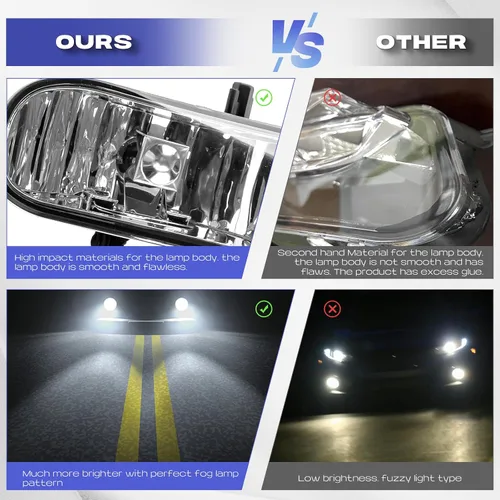Miniatura 7 de Luces antiniebla para 1999 2000 2001 2002 Sierra / 2000 2001 2002 2003 2004 2005 2006 Yukon/Yukon XL Camioneta SUV, juego de luces antiniebla claras