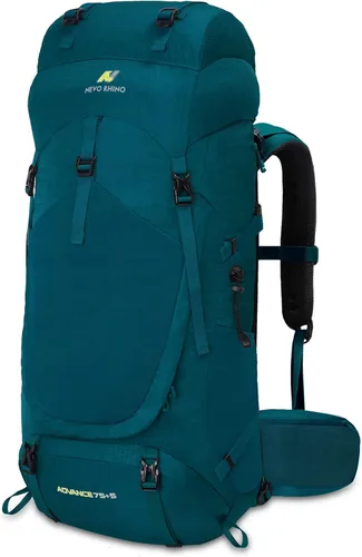 N NEVO RHINO - Mochila de senderismo con marco interno 50, 60, 65, 70 y 80 L, mochila impermeable para escalar, camping, con cubierta de lluvia | 20