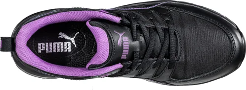Miniatura 9 de PUMA Zapato industrial Stepper Low para mujer, color negro-morado, talla 8.5