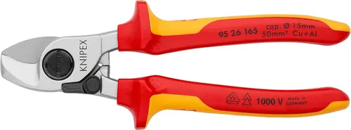 Miniatura 3 de Knipex 95 26 165 Tijeras de cable 6,5" con resorte de apertura con agarre suave probado por VDE