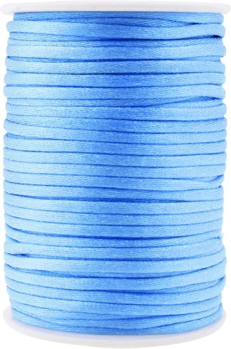Miniatura 35 de Mandala Crafts Cordón de Satén de Nailon 2mm Cordón Rattail Champagne - 100 Yardas Cordón de Nailon Chino para Nudos Cordón de Seda Cola de Rata
