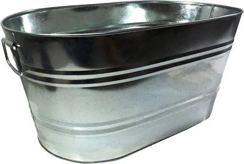 FixtureDisplays® Cubo galvanizado del refrigerador del partido de la bebida de la cerveza de la bebida del cubo de hielo del metal 15358