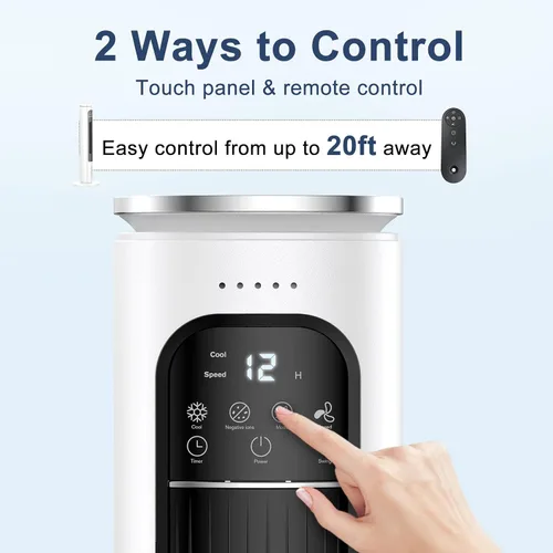 Miniatura 5 de Unidad de aire acondicionado portátil sin ventanas con control remoto, enfriador de aire evaporativo sin ventilación de 37 pulgadas, enfriador