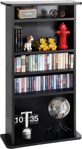 ZENY Gabinete de almacenamiento multimedia, estante de DVD, estante organizador de libros, torre de medios de audio, 36 x 19 x 7 pulgadas, color