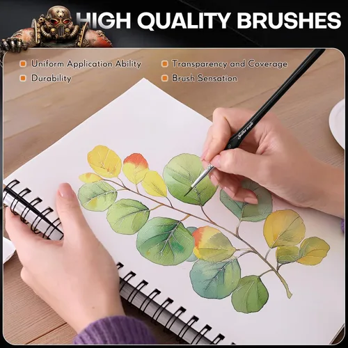 Miniatura 4 de golden maple - Juego de 6 pinceles de pintura en miniatura para detalles extrafinos, punta muy fina para modelos a pequeña escala, aceite