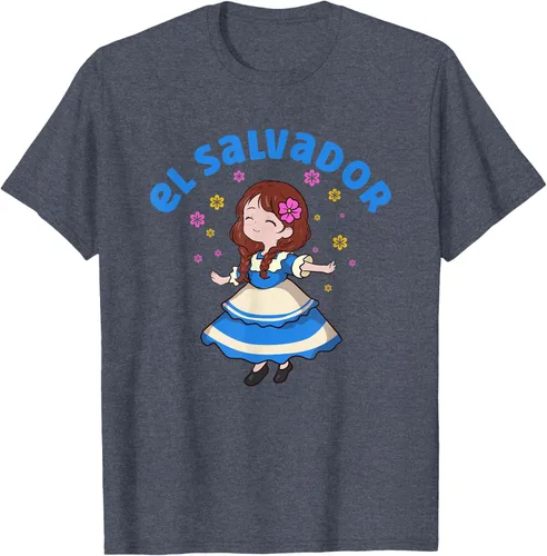 Miniatura 64 de Camiseta de mujer hispana con bandera salvadoreña de El Salvador Orgullosa, Negro