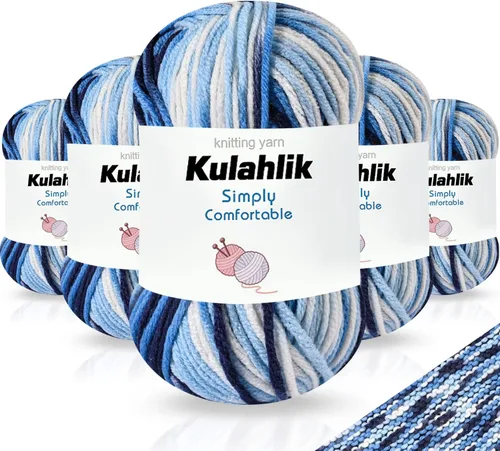 Miniatura 85 de 50g (1x50g) Hilo Acrílico para Crochet y Tejido, Hilo Degradado Colorido, 1 Rollo de Madejas, Hilo Acrílico Multicolor, Perfecto para Proyectos