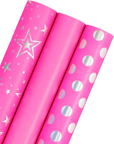 Miniatura 14 de WRAPAHOLIC - Papel de regalo para baby shower con diseño de oso - Rollo mini - 3 rollos - 17 pulgadas x 120 pulgadas - Papel de regalo con lazo