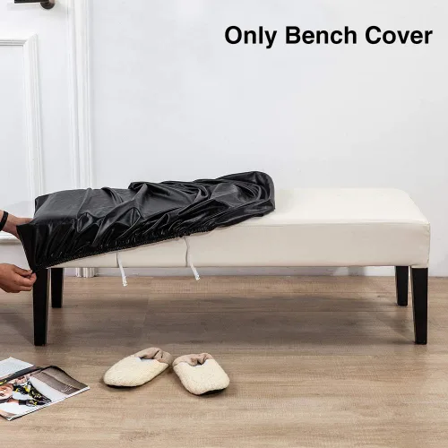 Miniatura 3 de Tookie Funda de cuero sintético suave y elástica para banco de comedor, impermeable, elástica, extraíble, para cocina, comedor, protector de asiento