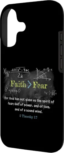Miniatura 2 de Faith > Fear 2 Timothy 1:7 Christian Verse Math Equation Case for iPhone 17