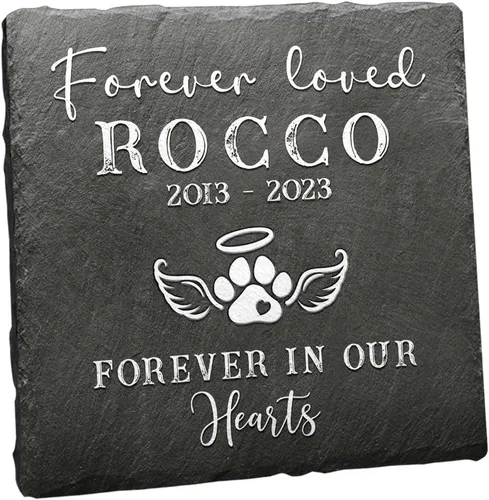 Miniatura 11 de Piedra conmemorativa de corazón con cita significativa, placa personalizada de huella de perro o gato, mantén la memoria en los corazones, regalos
