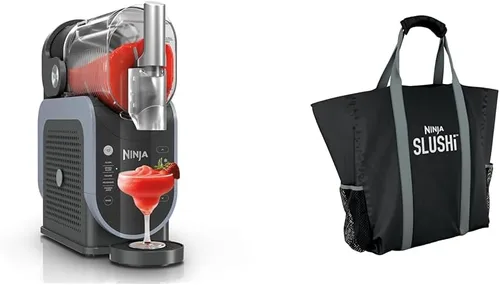 Ninja SLUSHi con tecnología RapidChill + Ninja SLUSHi Bolsa de viaje para fiesta, 88 onzas, máquina de bebidas congeladas y granizados, 5 programas
