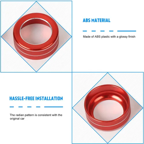 Miniatura 3 de 2 piezas de botón de control de sonido de volumen de audio Cubierta de botón de interruptor giratorio para Toyota 4Runner 2010-2023 (rojo)