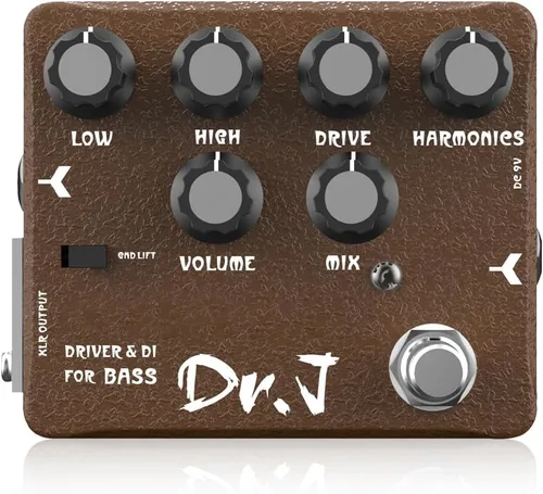 Pedal de Bajo JOYO de Overdrive con Simulador de Amplificador de Tubo Mic'd Pedal Integrado de Salida DI y XLR para Grabación de Efectos Edición de