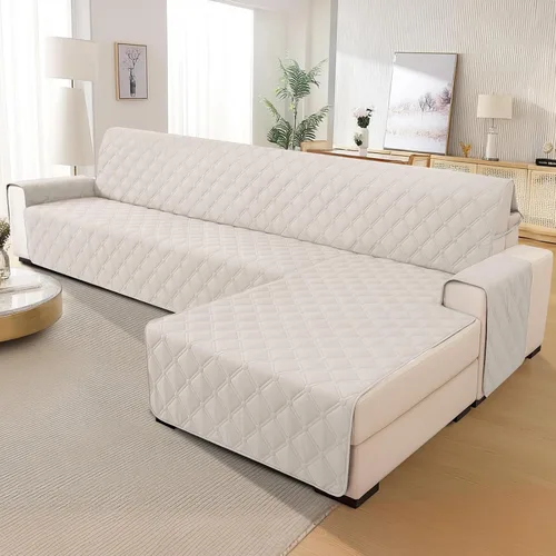 Miniatura 3 de XINEAGE Fundas 100% impermeables para sofá modular en forma de L, reversible, lavable, con botones de chaise plum flower, protector de muebles