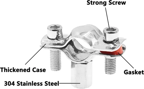 Miniatura 3 de 304 - Soporte de tubo de acero inoxidable 304, soporte de correa de tubo resistente, colgador de tubo de anillo dividido duradero, 4 soportes