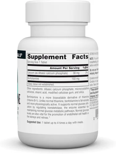 Miniatura 3 de Source Naturals: Benfotiamina, fuente soluble en grasa de vitamina B-1 (tiamina) 150 mg 30 comprimidos