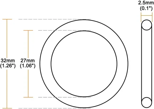 Miniatura 3 de uxcell Juntas tóricas de goma de nitrilo 32 mm OD 27 mm ID 2,5 mm de ancho, junta de sellado métrica de goma de nitrilo para maquinaria automotriz