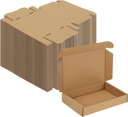 Miniatura 15 de MEBRUDY Cajas de envío de 4 x 4 x 2 pulgadas, paquete de 100 unidades, pequeñas cajas de cartón corrugado para enviar por correo, embalaje de Marrón