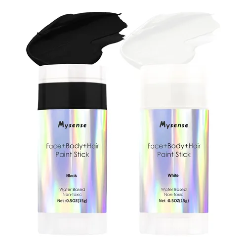 Miniatura 14 de Mysense Pintura en barra para el cabello facial y corporal morado pastel, a base de agua, lavable y temporal, pintura corporal crema no tóxica