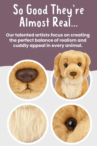Miniatura 3 de Living Nature Golden Retriever - Animal de peluche Animal de perro esponjoso Juguete suave para niños 8 pulgadas
