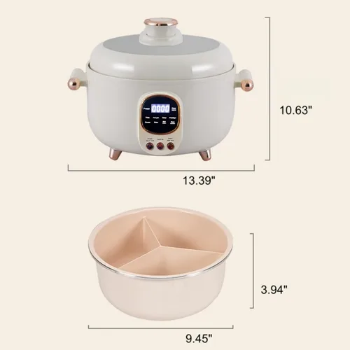 Miniatura 7 de Olla a presión eléctrica de 4 litros, olla inteligente de múltiples compartimentos con cocción a presión de 70 KPa, pantalla digital, 10 preajustes