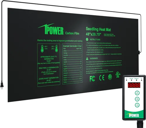 Miniatura 13 de iPower Tapete térmico de siembra de 10 x 20.75 pulgadas con película de carbono mejorada, almohadilla de inicio de germinación de plantas