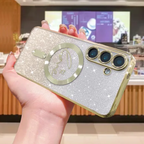 Miniatura 103 de ZONRW - Funda para Samsung Galaxy S22 Ultra magnética, para mujeres y niñas, cubierta trasera suave, lujosa, con corazón de amor, bling, degradado