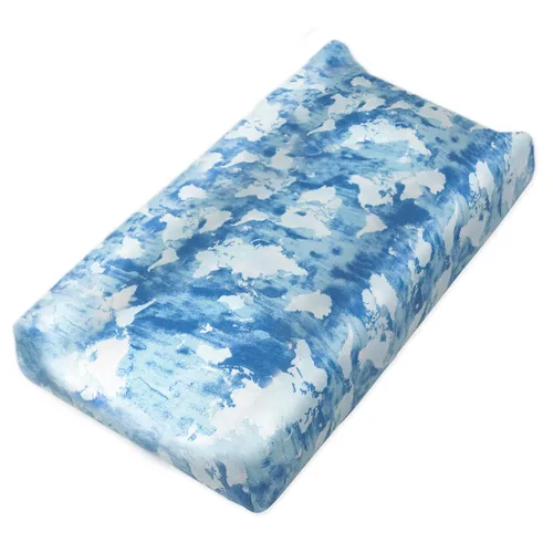 Miniatura 23 de HonestBaby Funda para cambiador de algodón orgánico unisex para bebé y pijamas para niños pequeños, azul claro (algodón terry), paquete de 1 unidad