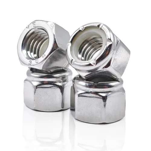 Miniatura 11 de Tuercas de bloqueo de nailon de 1/4 "-20, 30 tuercas de bloqueo hexagonales de acero inoxidable SAE 304, reutilizables, antisueltas, resistentes a