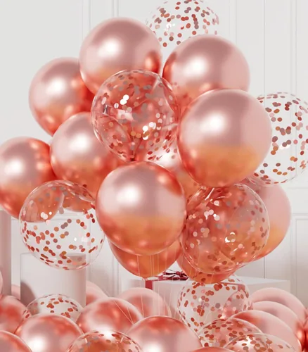 Miniatura 17 de AULE - Globos de fiesta (42 unidades), diseño de globos de látex y confeti y cintas de 64 ft, 12 pulgadas, set de decoración