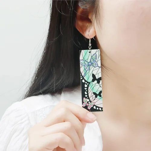 Miniatura 4 de Tanjiro - Pendientes colgantes para mujer anime cosplay para hombres Kimetsu No Yaiba anime cosplay regalo de Navidad para niñas Acrílico otro