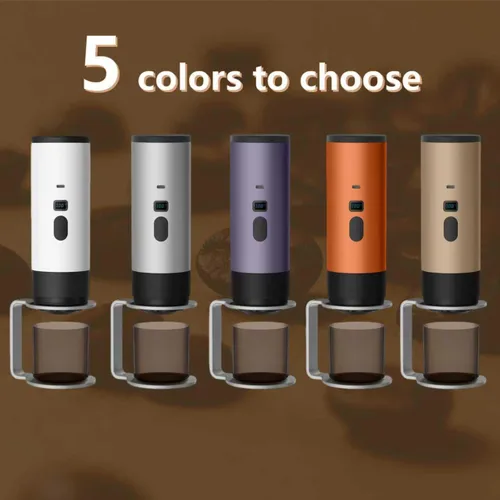Miniatura 5 de Cafetera portátil, cafetera recargable USB-C de 15 bar, mini cafetera eléctrica para campamento, viajes, coche y oficina (naranja)
