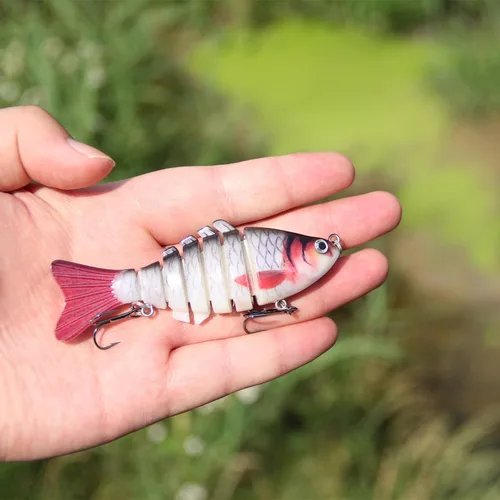 Miniatura 6 de Señuelos de pesca multiarticulados para lubina, trucha, perca, hundimiento lento, realista, señuelos de natación, caja de aparejos de agua dulce