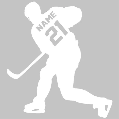 Miniatura 9 de VWAQ - Adhesivo decorativo para pared con diseño de jugador de hockey, personalizable, para habitación de niños, CS23