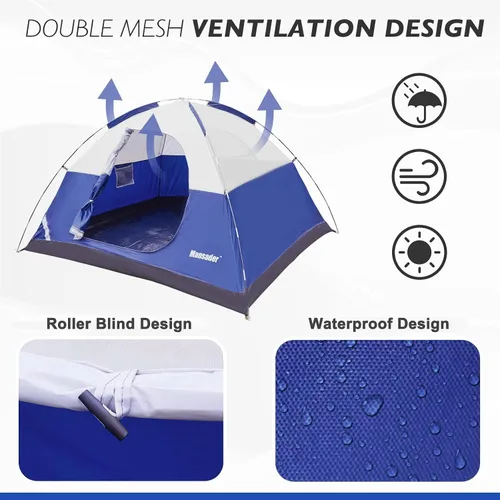 Miniatura 4 de Tienda de campaña impermeable para 2/3/4 personas para camping, ligera y fácil de instalar, tienda de campaña para senderismo al aire libre, tienda