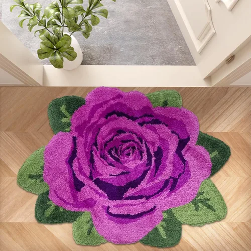 Miniatura 31 de USTIDE Alfombra de girasol esponjosa, alfombra suave y lanuda de flores, hecha a mano, alfombras modernas, lavables, para sala de estar, lavandería