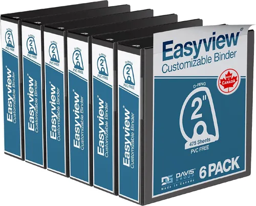 Miniatura 19 de Easyview - Carpetas prémium de 3 anillas con cubiertas transparentes y anillos en D, carpetas para escuela u oficina, 5 pulgadas, paquete de 4