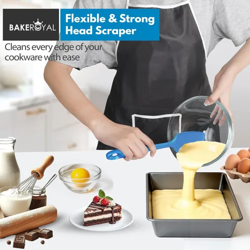 Miniatura 5 de BakeRoyal Juego de espátulas de silicona – 4 espátulas de goma de silicona resistente al calor 600 °F para tareas diarias – Espátulas de cocina