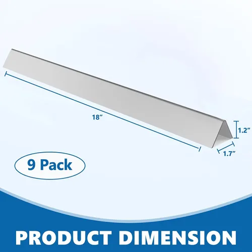 Miniatura 2 de SafBbcue 67669 Barras aromatizantes de 18-1/8 pulgadas para parrillas de gas Weber Summit 400 Series E/S-420/450/440/460/470, 9 piezas de repuesto