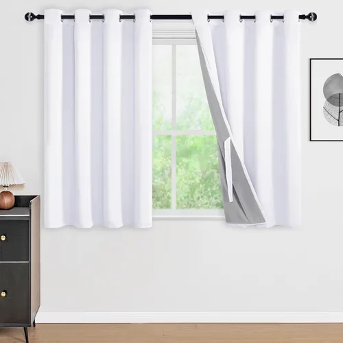 Miniatura 158 de DWCN Cortinas 100% opacas de 84 pulgadas de largo para dormitorio con forro negro, paneles de cortina de ventana de doble capa con aislamiento Azul