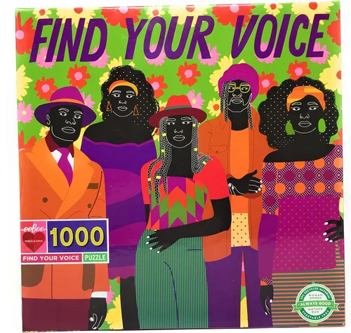 eeBoo: Piece and Love Find Your Voice - Rompecabezas cuadrado de 1000 piezas para adultos y familias, incluye piezas brillantes, resistentes y polvo