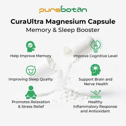 Miniatura 3 de Óxido de magnesio y glicinato extra fuerte, suplemento de magnesio de alta absorción con vitamina, cúrcuma, curaUltra para memoria, enfoque