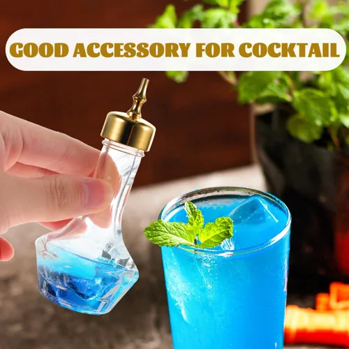 Miniatura 7 de UPKOCH Bitters Bottle - Vaso de 1.05 onzas con tapa dorada, herramienta de barra profesional para cócteles artesanales, uso antiguo y barman