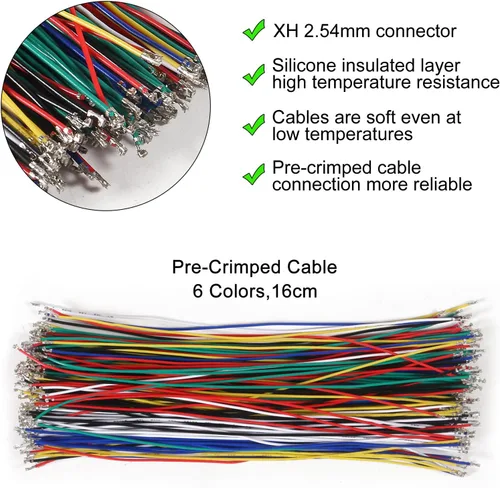 Miniatura 6 de Kit de conectores de 0.049 in con cable preprensado de 5.9 in 2/3/4/5/6/7/8/9/10/12 PIN compatible con conector JST GH Molex PicoBlade de 0.049 in