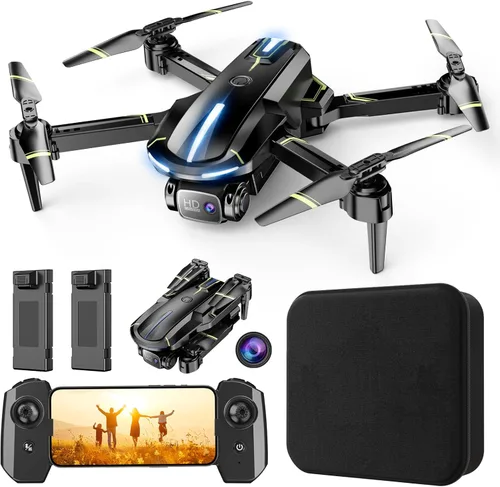 Drone con cámara 1080P HD FPV Mini Drone plegable para principiantes, niños y adultos, dron con una tecla de despegue/aterrizaje, selfie por gestos,