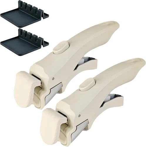 Miniatura 10 de Mango extraíble para olla, mango universal, repuesto para ollas y sartenes, se adapta a todos los utensilios de cocina, incluye soporte para Beige