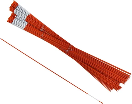 Miniatura 8 de WFLNHB Juego de 25 marcadores de nieve naranja para entrada de vehículos de 5/16 pulgadas de diámetro x 48 pulgadas, estacas de arado de fibra