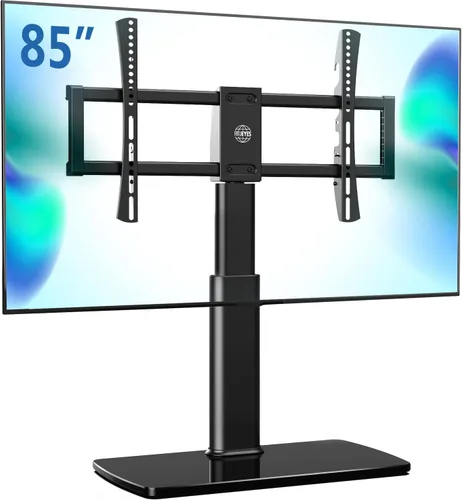 FITUEYES - Soporte universal para TV de 43 a 80 85 pulgadas, soporte alto giratorio para TV, reemplazo de base de pie de TV de mesa, soporte de mesa